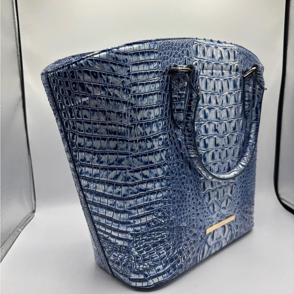 Brahmin Jeanne Leather Large Tote Style Bag Coastal Blue Melbourne - Picture 13 of 15